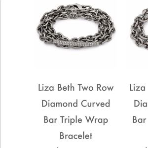 Liza Beth two row diamond curved bar triple wrap